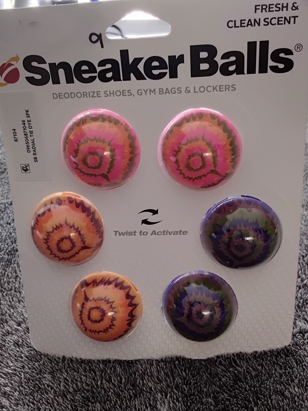 Sneaker Balls Deodorizer Set — Pink, Orange & Purple Tie-Dye